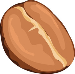 Coffee bean doodle illustration on transparent background.
