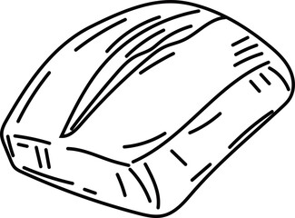 Hand drawn pita bread illustration on transparent background.
