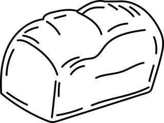 Hand drawn bread illustration on transparent background.
