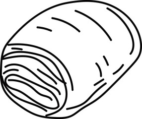 Hand drawn bread illustration on transparent background.
