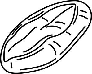 Hand drawn pita bread illustration on transparent background.
