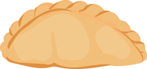 Cartoon curry puff doodle illustration on transparent background.
