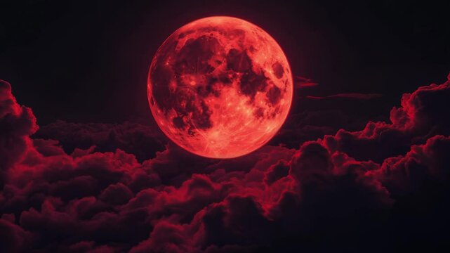 Moon With Skull Image Appears From Behind Clouds