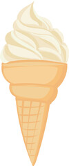 Cartoon ice cream doodle illustration on transparent background.
