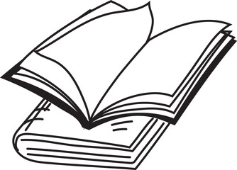 Hand drawn magic book illustration on transparent background.
