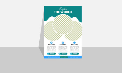 Modern colorful Travel flyer template.