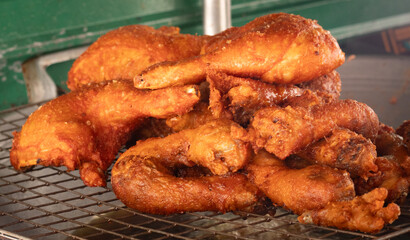 Fried chicken that is street food in Thailand