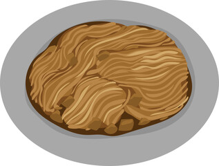 Cartoon kimchi illustration on transparent background.
