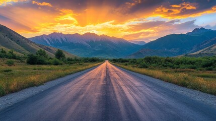 Fototapeta premium Road to the Mountains: road