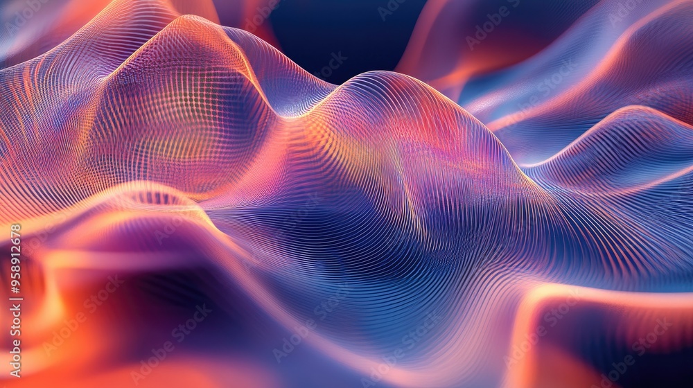 Poster abstract resonance wave backdrop with flowing lines and rhythmic motion, presenting a modern and ene