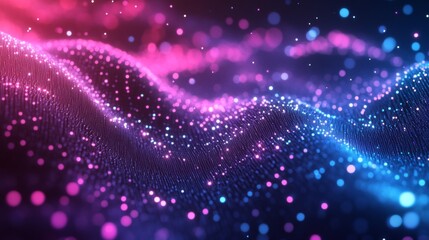 Fototapeta premium Abstract Wave of Glowing Particles