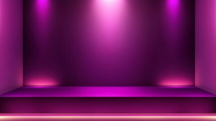 A vibrant purple stage with soft lighting, ideal for presentations or performances.