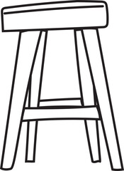 Hand drawn chair illustration on transparent background.
