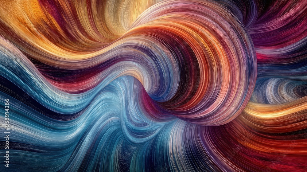 Poster abstract resonance wave design featuring swirling lines and vibrant colors, providing an engaging an