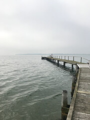 Naklejka premium The beautiful little ferry pier at Alrø in Denmark
