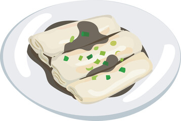 Chinese dimsum illustration on transparent background.
