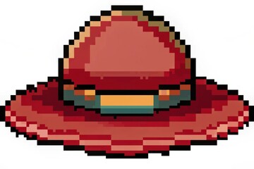 Obraz premium Pixelated Hat, pixel art hat