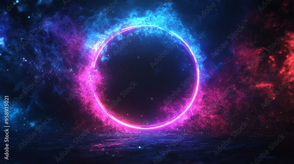 Canvas Prints Neon Ring Portal