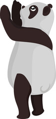 Fototapeta premium Cartoon cute panda illustration on transparent background. 