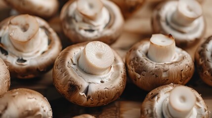 Fototapeta premium brown mushrooms seasoned with garlic and herbs