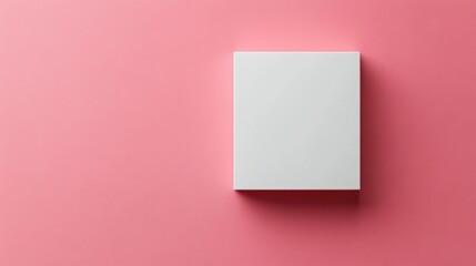 Blank White Card on Pink Background