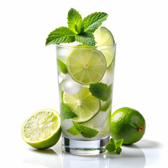 classic cooling mojito with white background