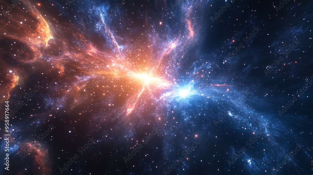 Wall mural stellar explosion in deep space