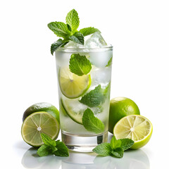 classic cooling mojito with white background