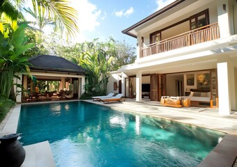 Tropical Villa with Private Pool and Lush Greenery