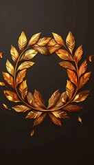 Modern Laurel Wreath Design: Symbol of Victory and Honor in a Creative Style for Posters and Prints