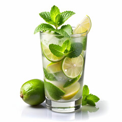 classic cooling mojito with white background