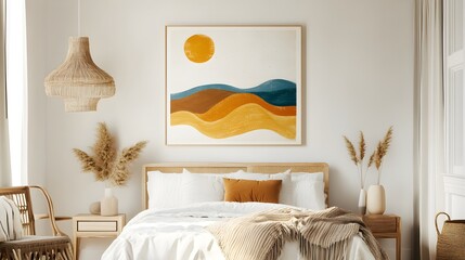 Modern Boho Beach Wall Art on White Background
