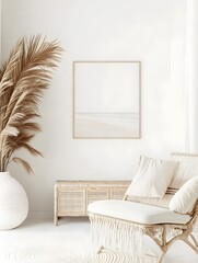 Modern Boho Beach Wall Art on White Background