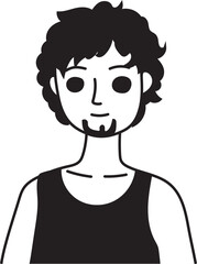 Cartoon man doodle illustration on transparent background.
