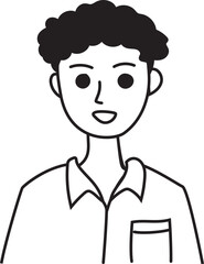Cartoon man doodle illustration on transparent background.
