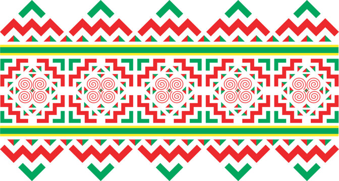 Hmong ethnic patterns, curves forming mountains and spirals, which are the identity of the Hmong ethnic group, are used to make clothes, skirts, bags, etc.