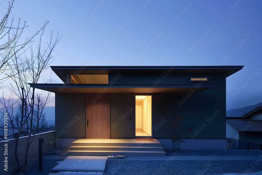 Sticker Modern Minimalist House Exterior Design in Japan