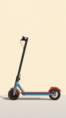 Red electric scooter isolated on white background