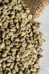Unroasted green coffee beans