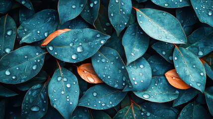 Fototapeta premium green leaf with drops