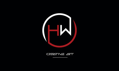 HW, WH, H, W abstract letters logo monogram