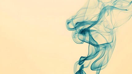 Naklejka premium Blue Smoke on Yellow Background, Abstract Image, Texture, Pattern, Wallpaper, Cover and Screen for Smartphone, Cell Phone, PC, Laptop, 9:16 and 16:9 Format
