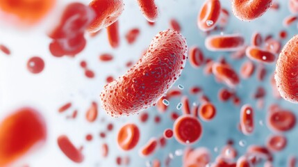 Fototapeta premium Microscopic view of bacteria in bloodstream, antibiotic molecules attacking pathogens, medical illustration, digital art, isolated on white background