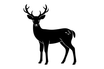 Deer Silhouette Vector Illustration - Animal Wildlife Clipart