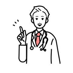 医者　ポイントを教えるイラスト