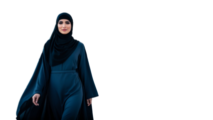 Elegant Saudi Woman in Veil - Clear Background PNG