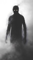 silhouette of a person with smoke 