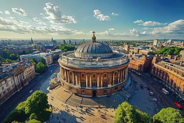 A Majestic View: The Royal Albert Hall's Stunning Arch Dominates the London Skyline