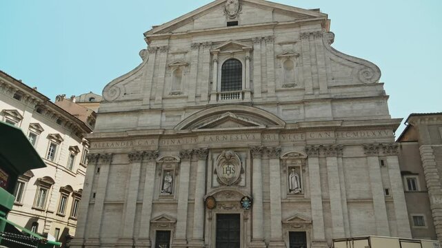 The Church of the Gesu in Rome. Mother church of the Society of Jesus belonging to the Catholic religious order. Italian architecture