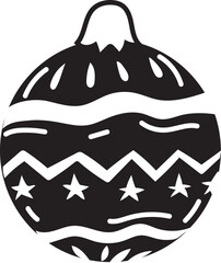 Christmas ball doodle illustration on transparent background.
